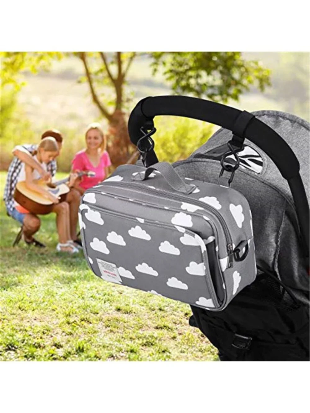 Stroller Organizer Diaper Bag Cup Holder Baby Storage Travel Shoulder Bag Large